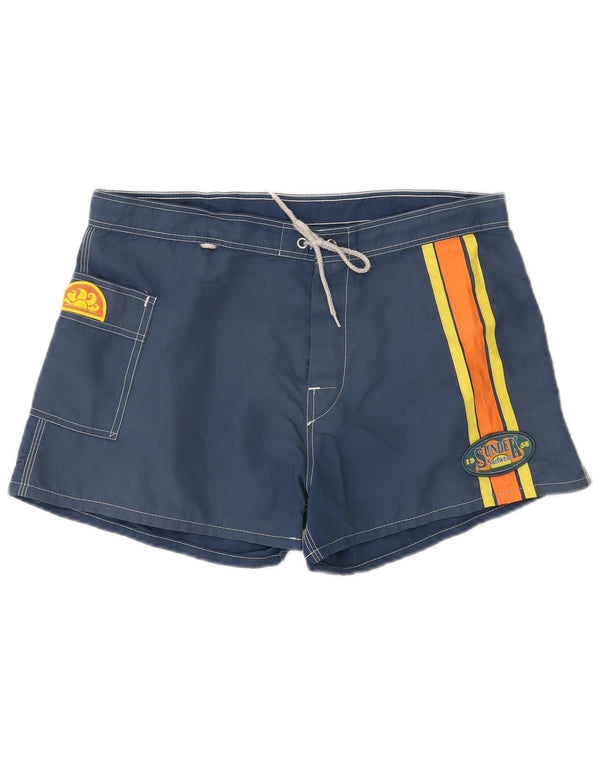 Sundek Mens Natação Shorts Grande Azul Marinho Colourblock Nylon