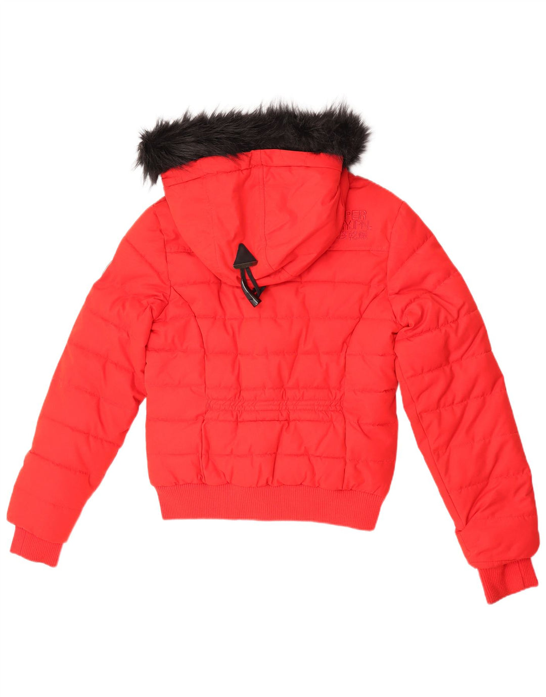 Jaqueta feminina Superdry The Toggle Puffer Graphic acolchoada Reino Unido 12 Médio Vermelho