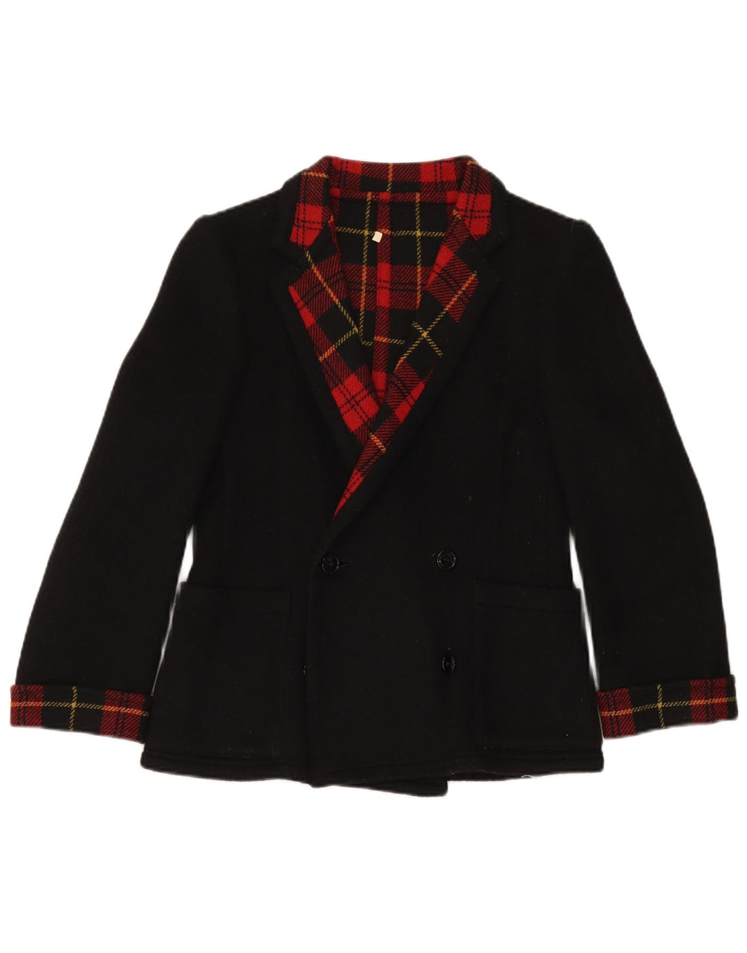 Jaqueta blazer feminina vintage com peito duplo IT 42 xadrez preto médio