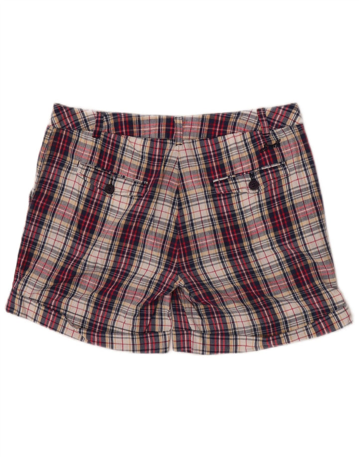 Shorts Chino feminino Carrera grande W31 algodão xadrez multicolorido