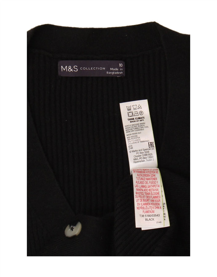 Suéter cardigã feminino Marks & Spencer Reino Unido 10 pequeno viscose preta