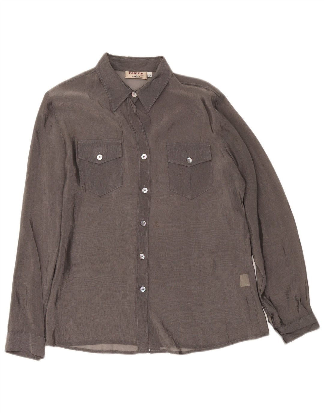 Camisa Feminina Preca Transparente IT 44 Cinza Médio Poliamida