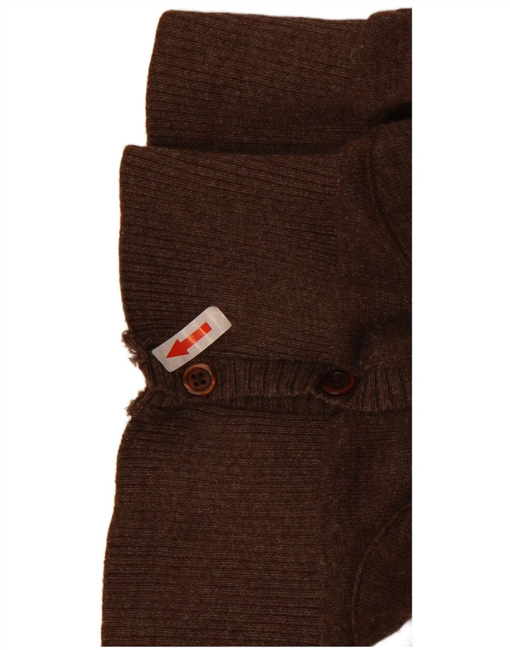 Suéter cardigã feminino Zara manga 3/4 Reino Unido 12 marrom médio