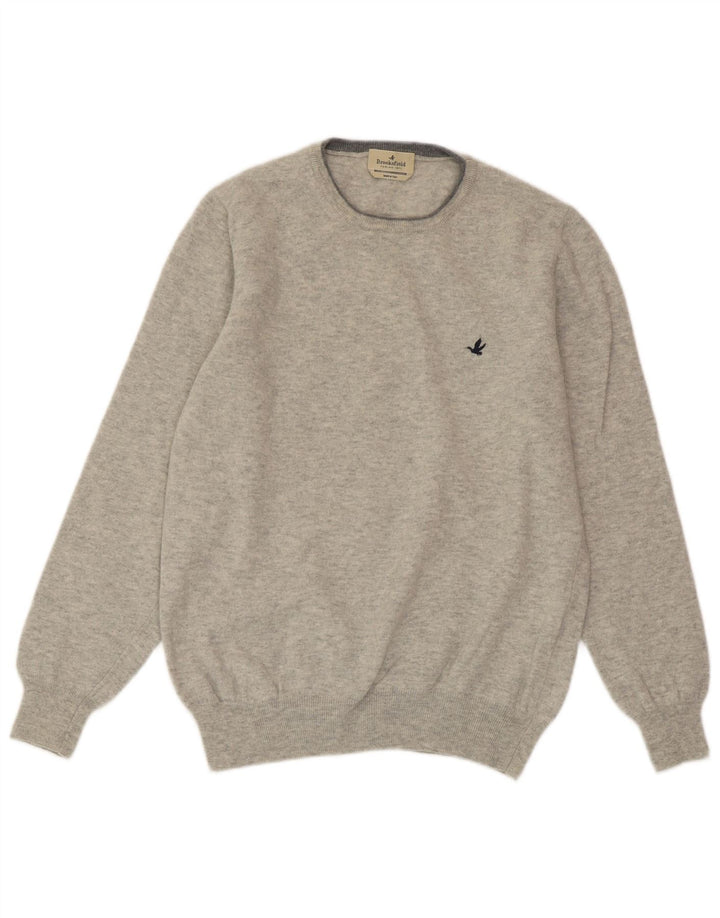 Suéter feminino BROOKSFIELD com gola redonda IT 52 2XL lã cinza