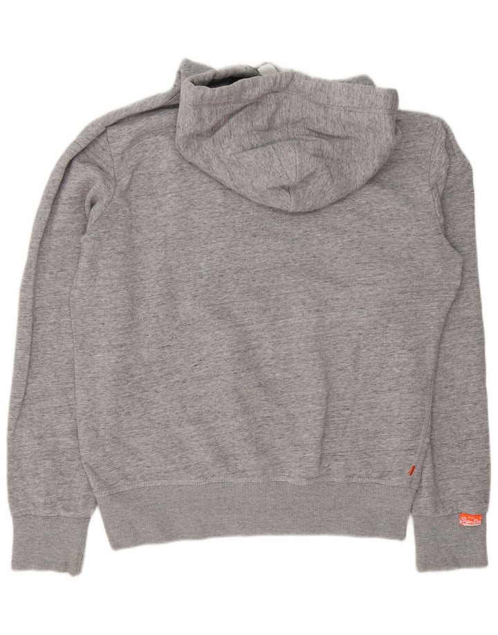Suéter com capuz masculino Superdry grande algodão manchado cinza