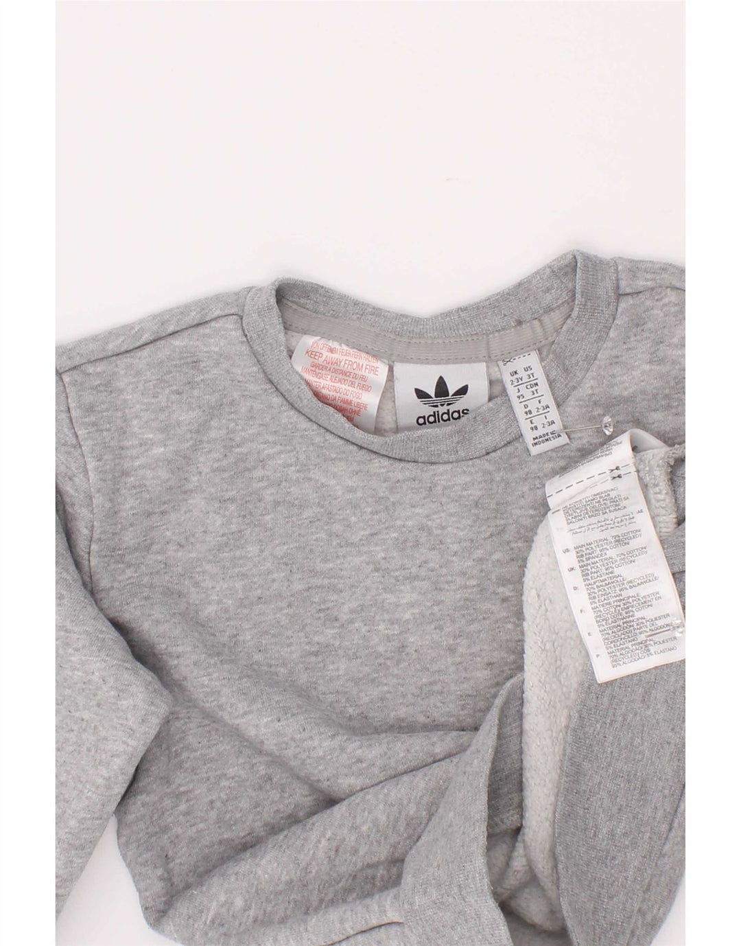 Suéter Adidas Menino 2-3 Anos Cinza Algodão