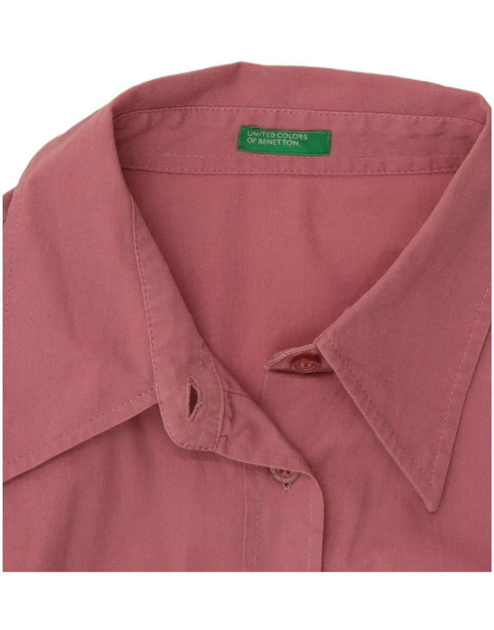 Camisa feminina BENETTON UK 12 rosa médio