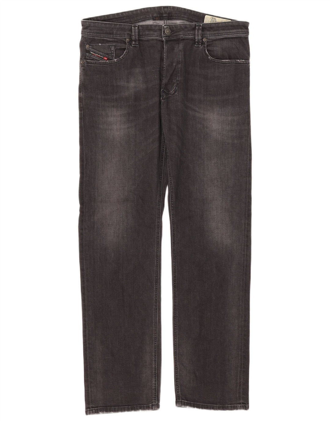 Diesel Mens Larkee Regular Straight Jeans W38 L32 Algodão Cinza