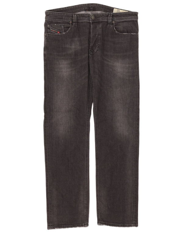 Diesel Mens Larkee Regular Straight Jeans W38 L32 Algodão Cinza