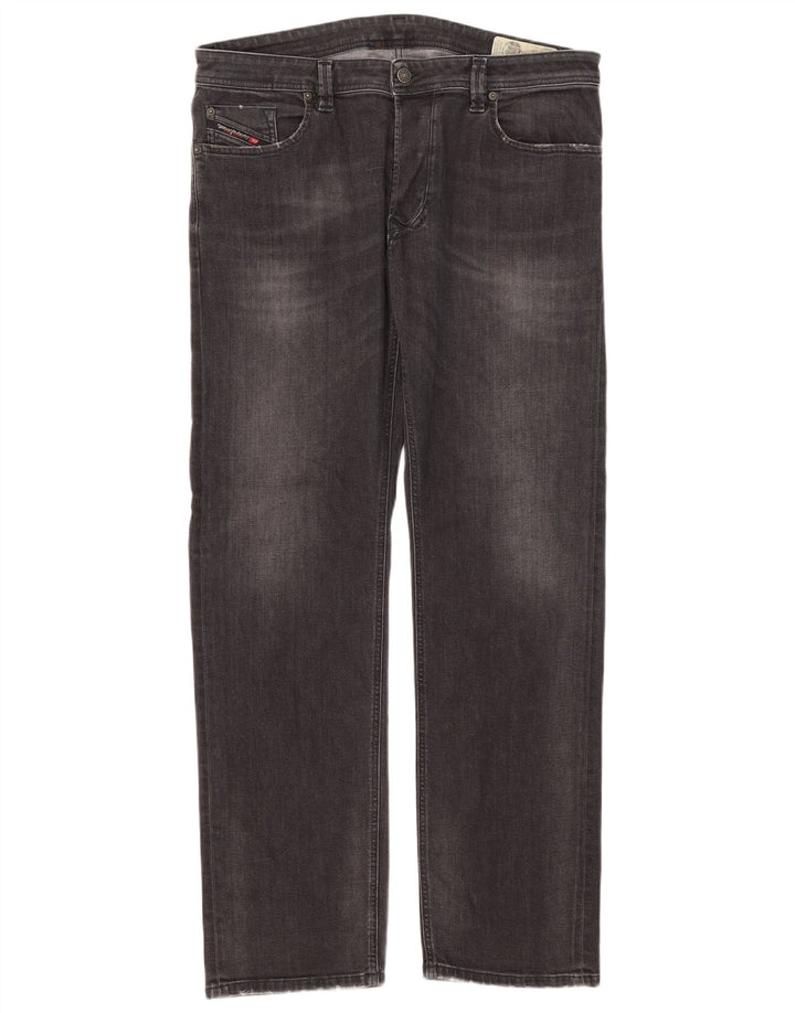 Diesel Mens Larkee Regular Straight Jeans W38 L32 Algodão Cinza