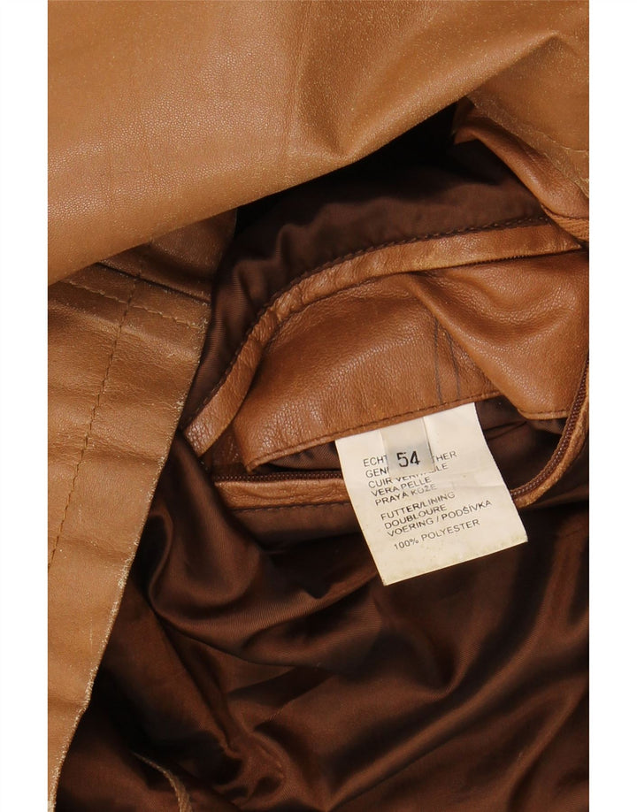 Jaqueta de couro masculina CARLO COLUCCI IT 54 2XL couro marrom