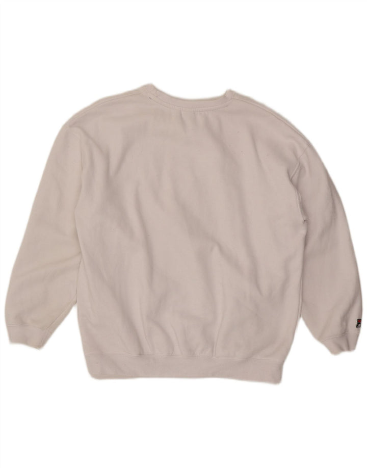 Fila moletom gráfico masculino jumper grande algodão branco