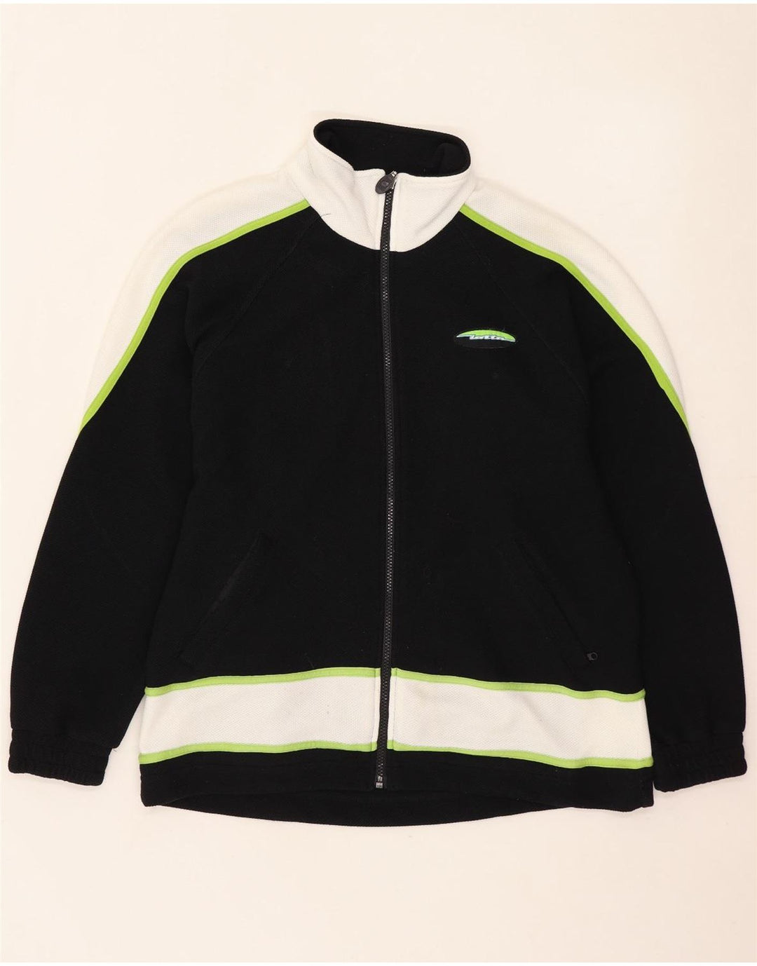 Lotto feminino oversized agasalho top jaqueta Reino Unido 10 pequeno bloco colorido preto