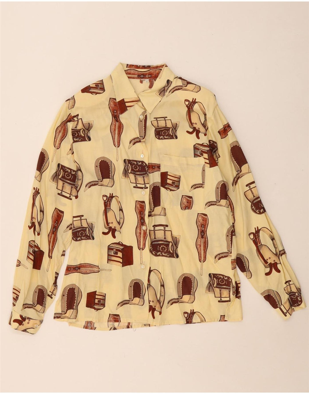 Blusa feminina VINTAGE oversized UK 14 médio off white