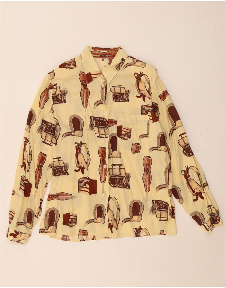 Blusa feminina VINTAGE oversized UK 14 médio off white