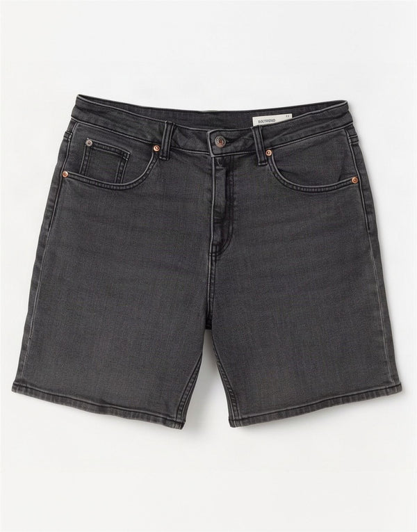 Shorts jeans feminino Marks & Spencer Boyfriend UK 12 médio W32 algodão preto