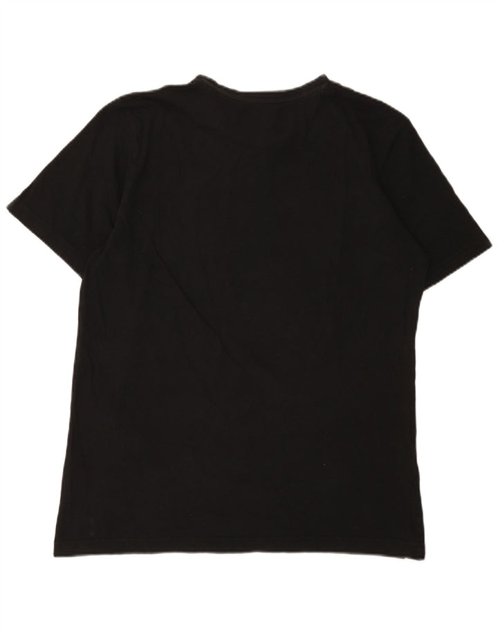 Puma Mens Graphic T-Shirt Top Médio Algodão Preto