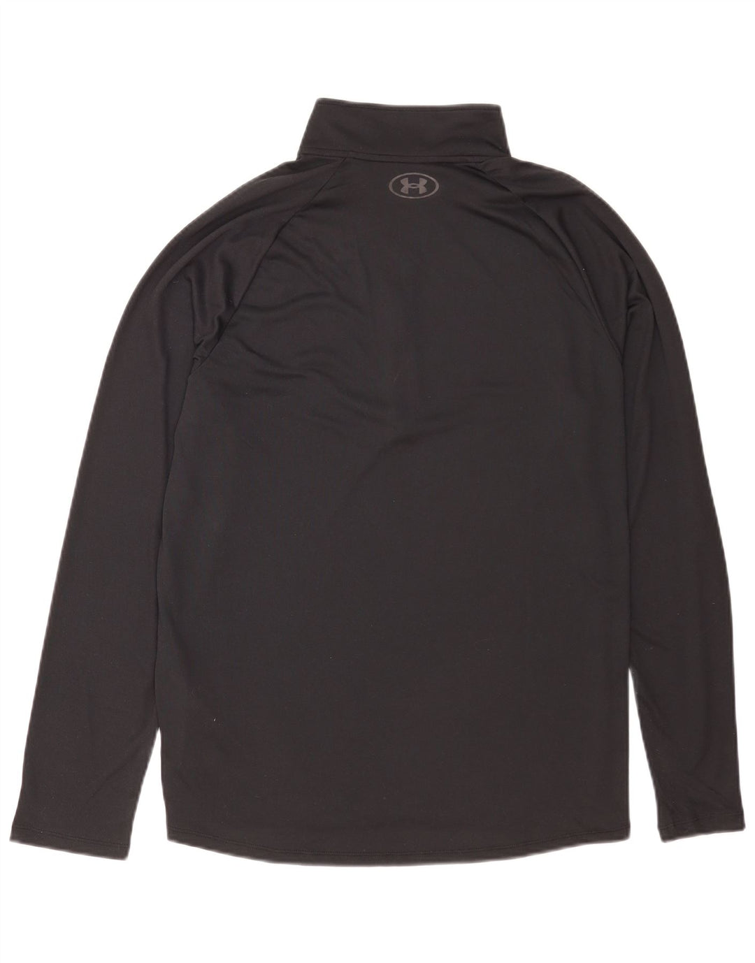 Under Armour Mens Zip Neck Top Manga Longa Grande Poliéster Preto