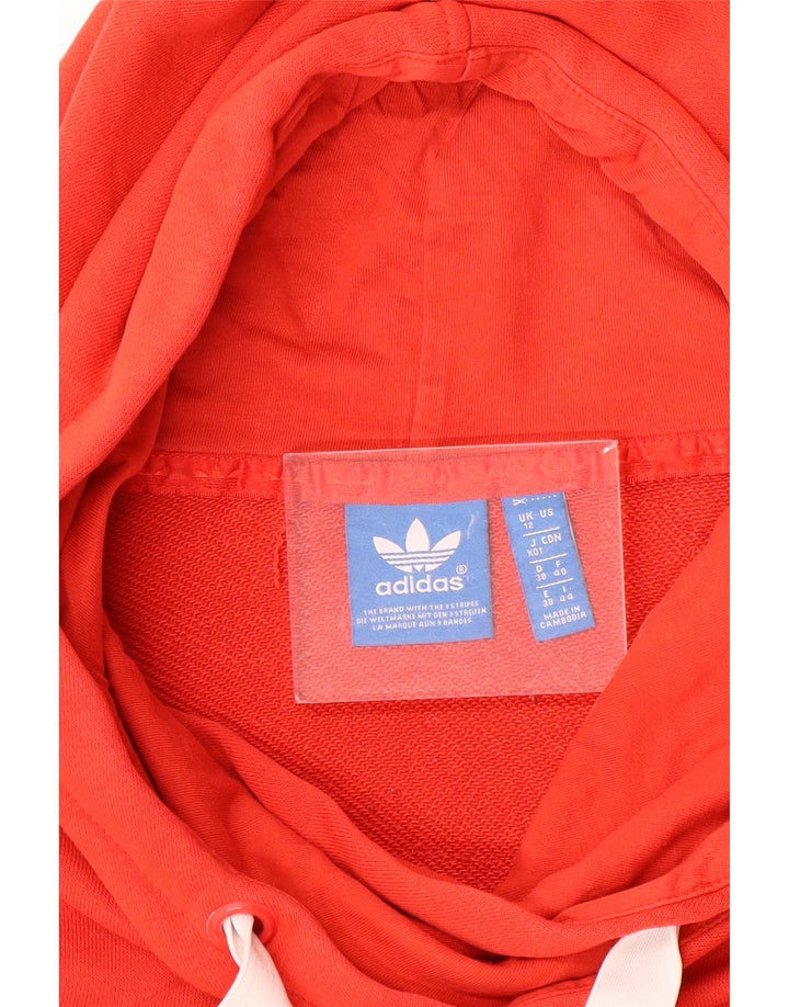 Adidas Womens Graphic Hoodie Jumper UK 12 Médio Vermelho