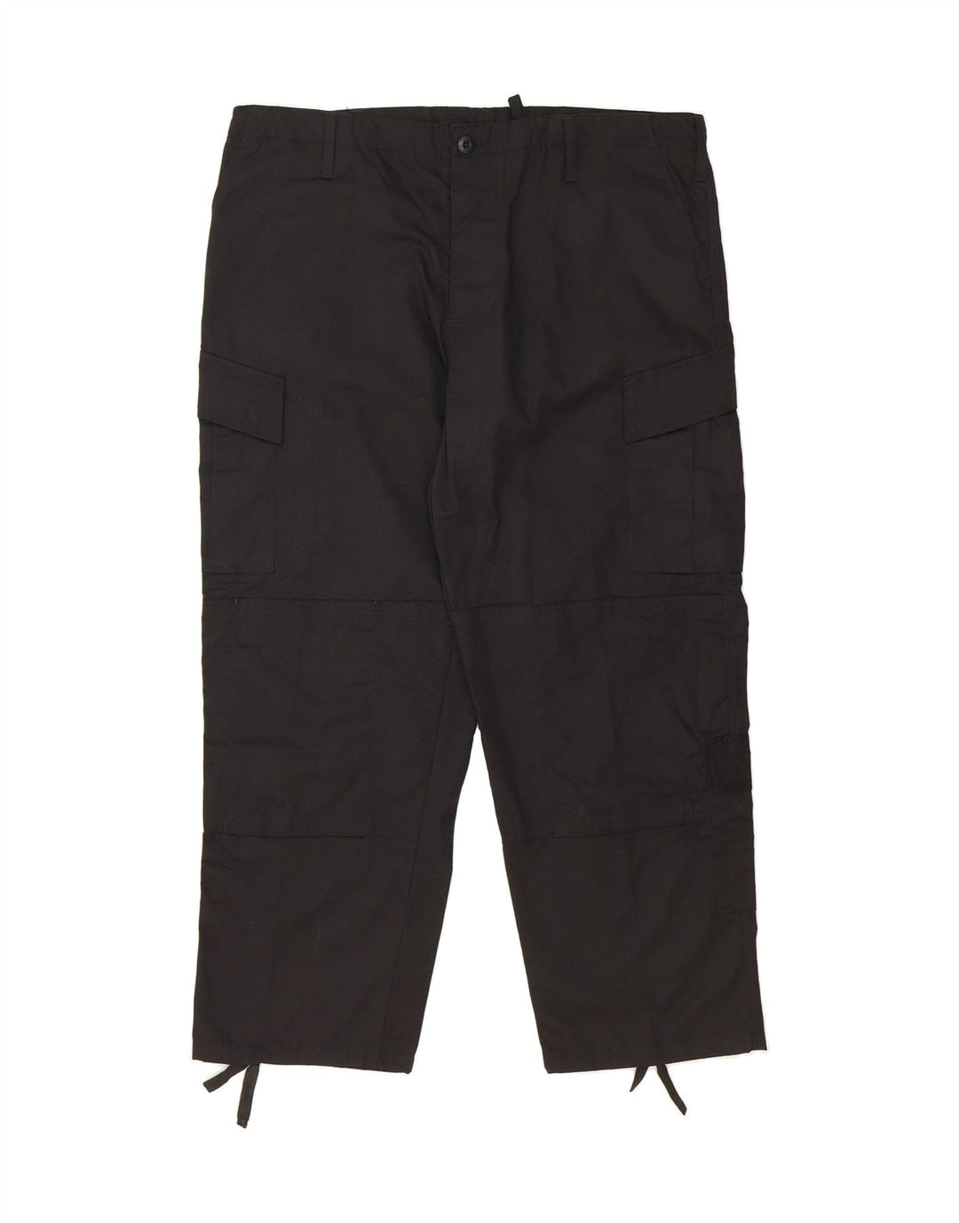 VINTAGE Mens Straight Cargo Trousers XL W43 L29 Black Cotton Vintage Vintage and Second-Hand Vintage from Messina Hembry 