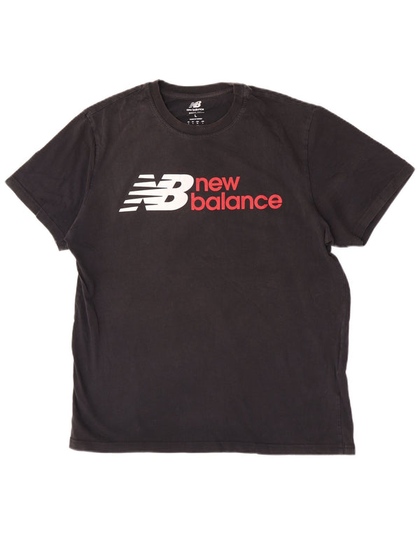 Camiseta gráfica masculina New Balance grande preta