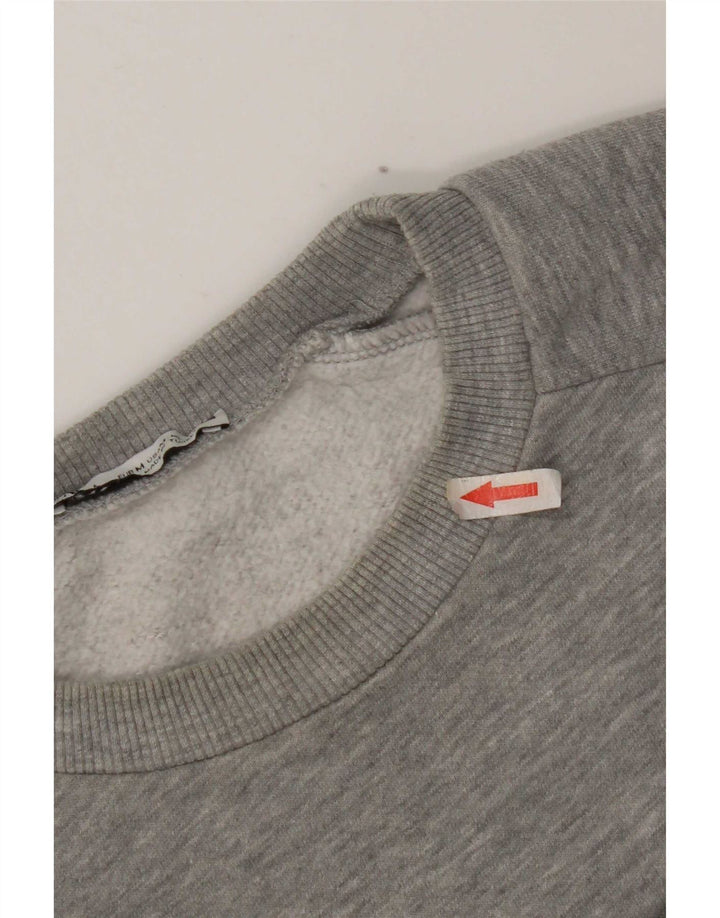 Zara moletom gráfico feminino jumper UK 14 poliéster cinza médio