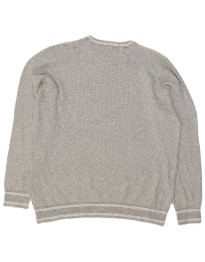 Suéter masculino Marks & Spencer com gola redonda 2XL algodão cinza