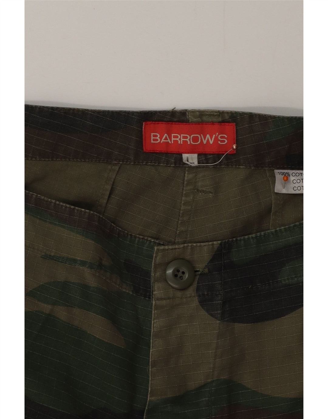 Calça cargo masculina reta BARROW'S grande W36 L34 camuflagem cáqui