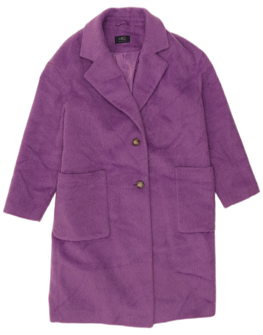 Sobretudo feminino Marks & Spencer Reino Unido 14 grande poliéster roxo