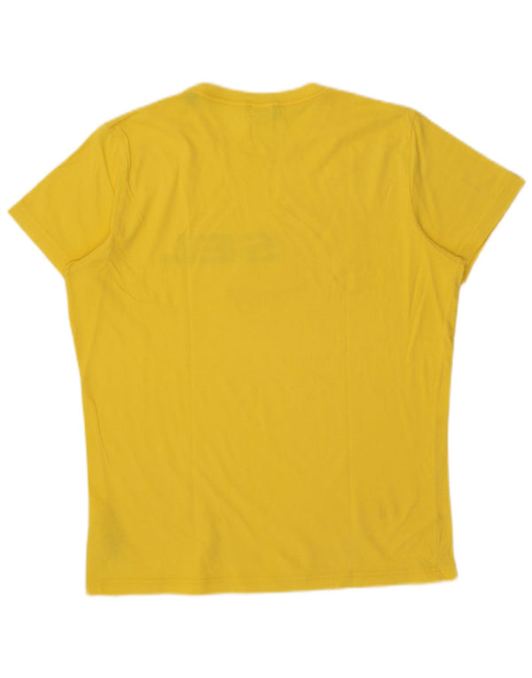 Diesel Camiseta masculina gráfica Top grande algodão amarelo