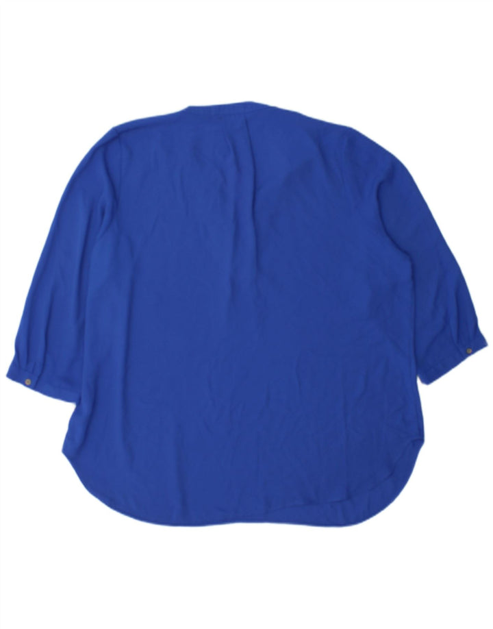 Blusa feminina de manga 3/4 Marks & Spencer UK 18 XL azul poliéster