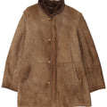 Sobretudo masculino vintage de shearling UK 40 grande marrom shearling