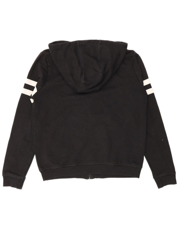 Suéter Ellesse feminino com capuz e zíper grande UK 10 listrado preto pequeno