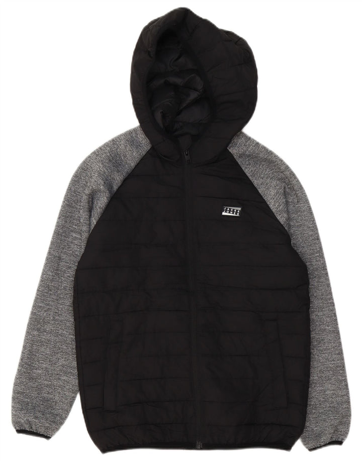 Jaqueta acolchoada com capuz para meninos Jack & Jones 11-12 anos preto colorblock