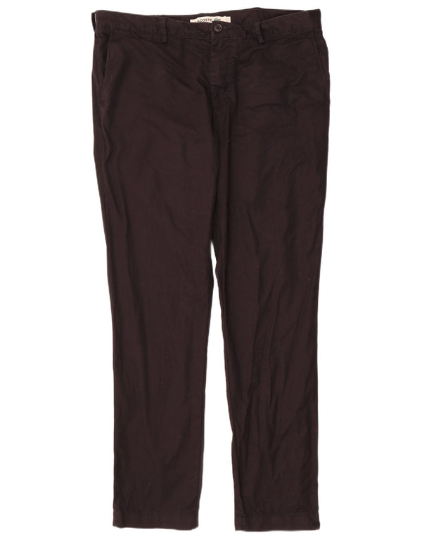 Lacoste Mens Slim Chino Calças Tamanho 48 XL W38 L34 Algodão Preto