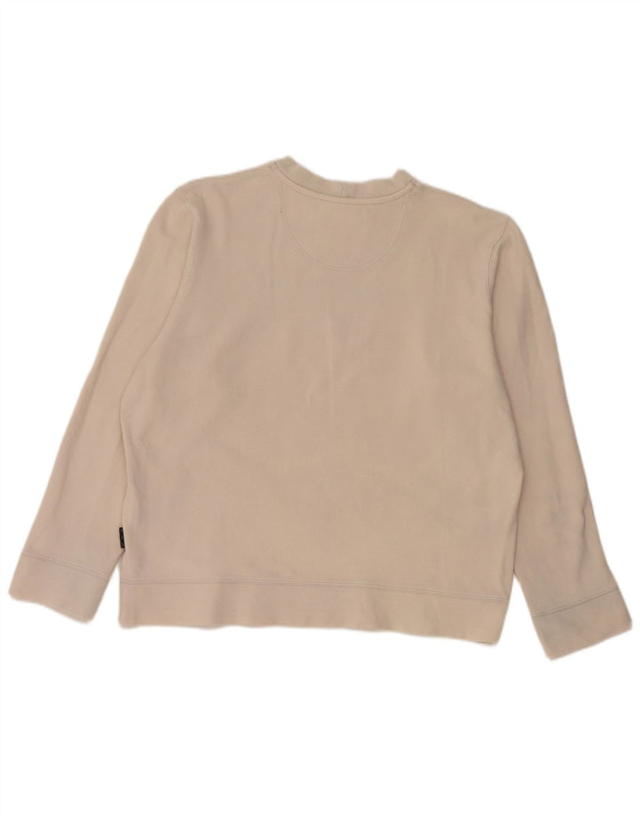 SERGIO TACCHINI moletom gráfico feminino jumper UK 18 XL branco