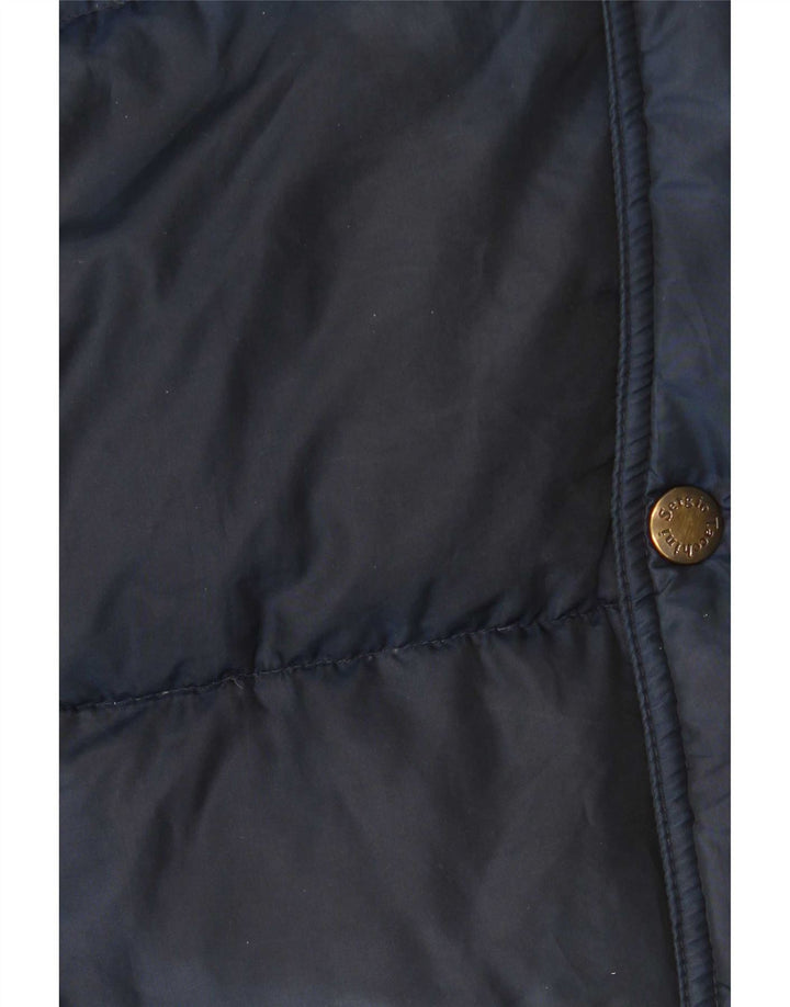 Jaqueta masculina acolchoada com capuz Sergio Tacchini Reino Unido 40 grande azul marinho poliamida