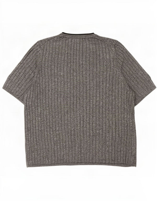 Camiseta feminina Marks & Spencer UK 22 3XL cinza manchada viscose