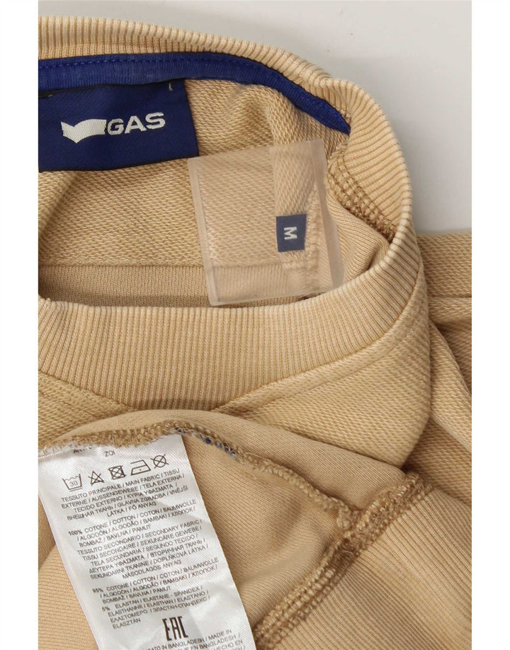 Gas Mens Graphic Moletom Jumper Médio Algodão Bege