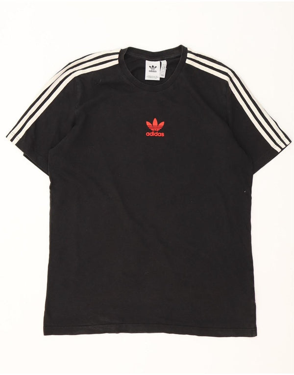 Adidas Mens Graphic T-Shirt Top Grande Algodão Preto