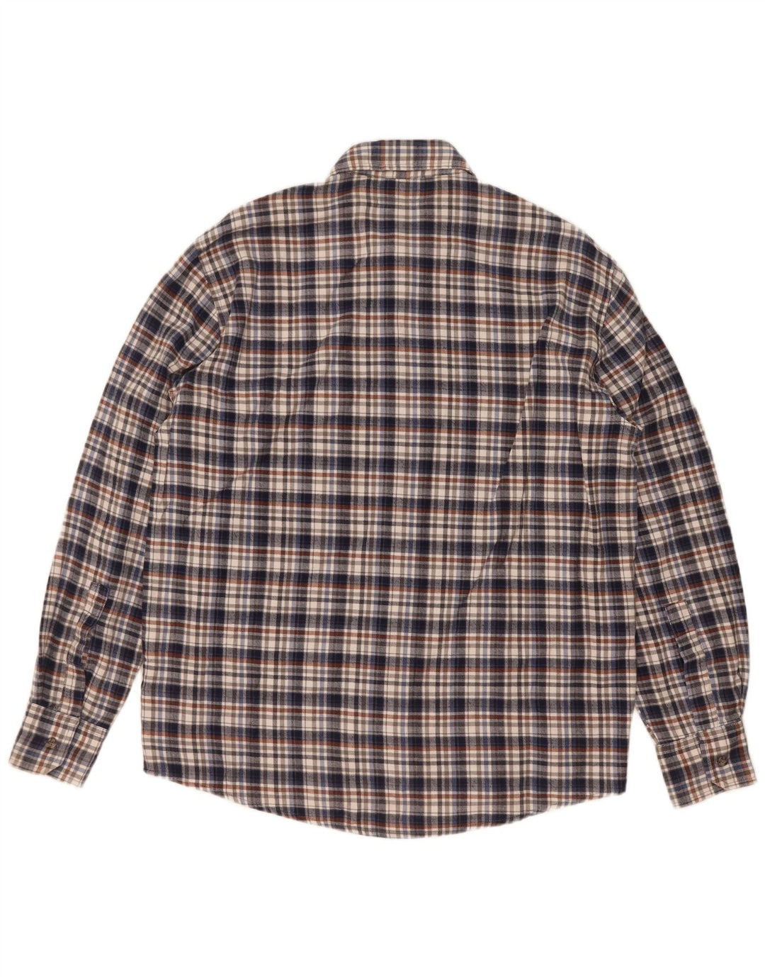 Camisa masculina de flanela Sea Barrier médio algodão xadrez azul marinho
