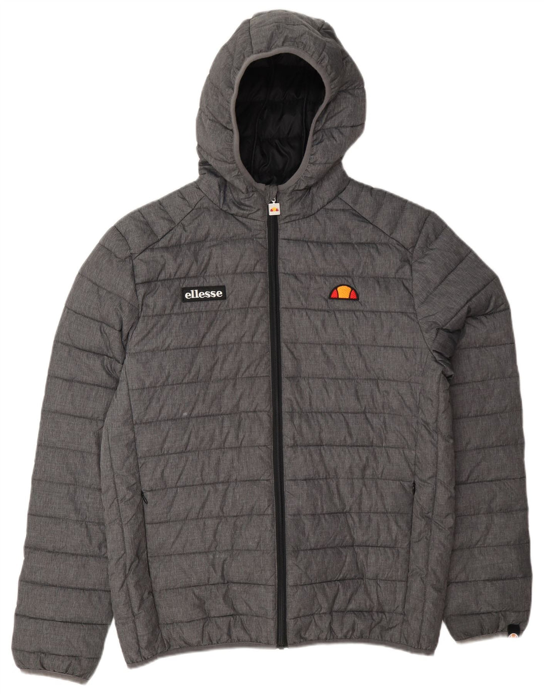 Jaqueta masculina acolchoada com capuz Ellesse UK 40 grande cinza poliamida