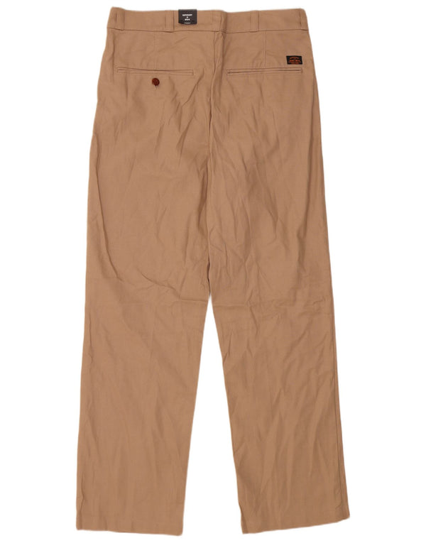Calça Chino Reta Masculina Superdry W34 L32 Algodão Bege