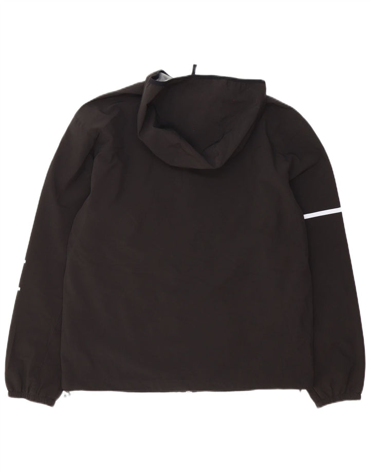 Jaqueta masculina com capuz gráfico New Balance poliéster preto médio
