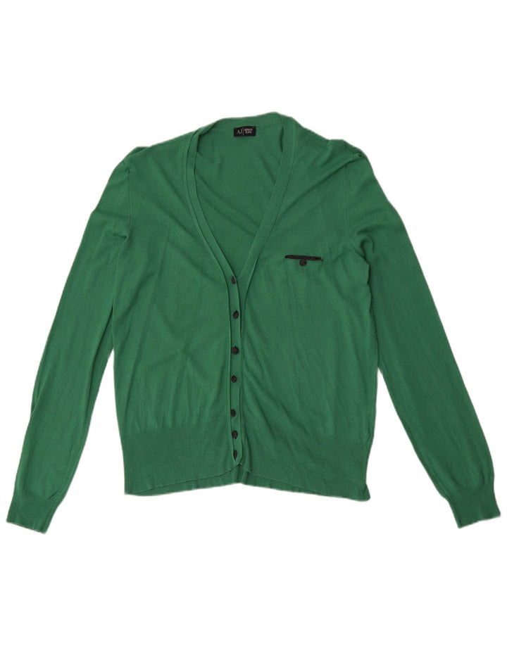 Suéter cardigã feminino Armani Jeans Reino Unido 12 verde médio