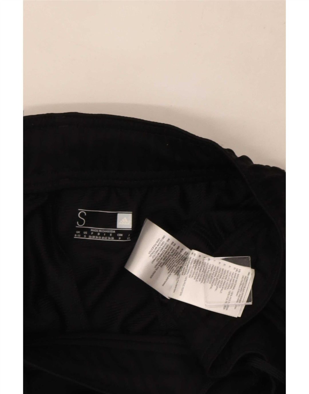Calça de treino feminina Adidas UK 8/10 pequena poliéster preto