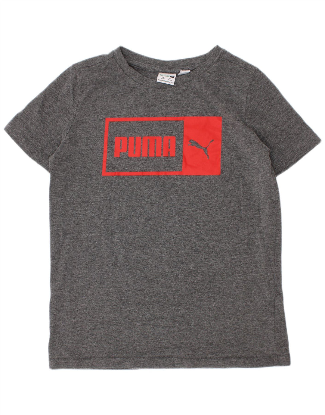 Camiseta Puma Boys Graphic Top 7-8 Anos Pequeno Cinza