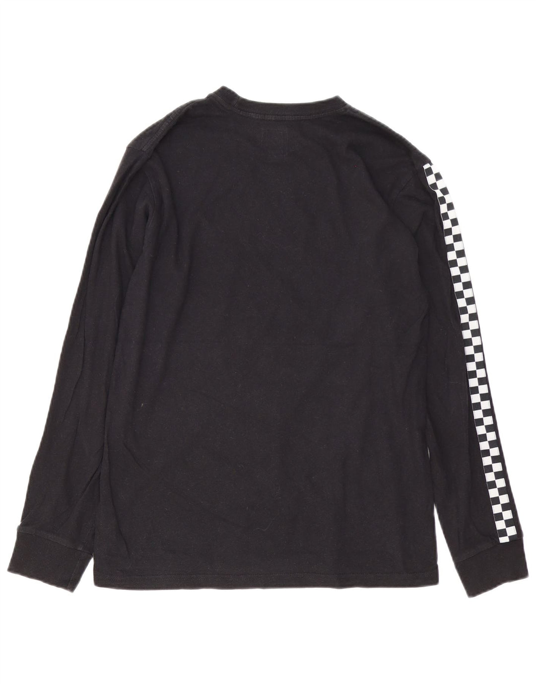 Vans Mens Graphic Top Manga Longa Pequeno Algodão Preto