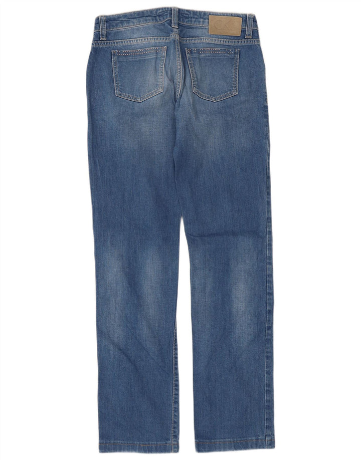 Calça jeans reta feminina Calvin Klein W30 L30 azul