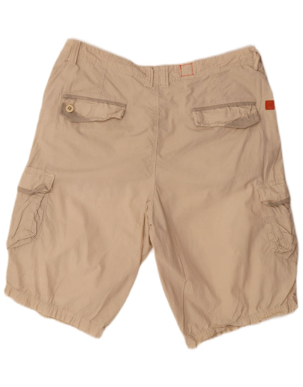 Hugo Boss Mens Cargo Shorts EU 52 XL W38 Algodão Bege